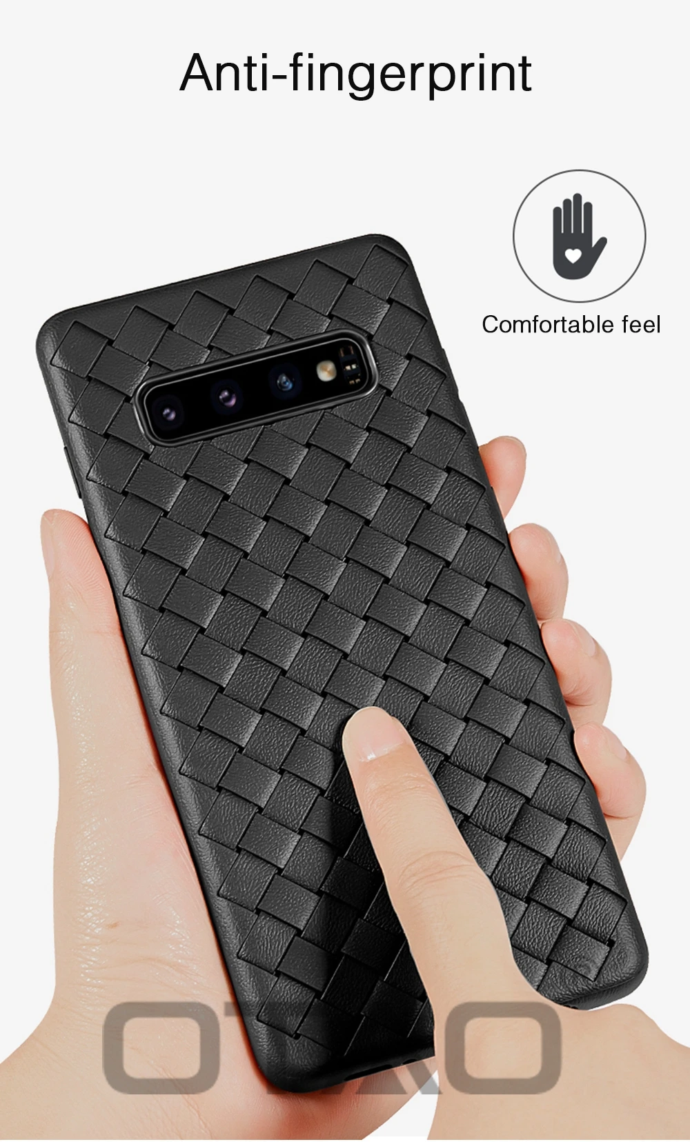 Ультратонкий сетчатый чехол для телефона OTAO для samsung Galaxy S9 S10 Plus S10 Lite Note 9, мягкий чехол s, кожаный чехол с тканым узором