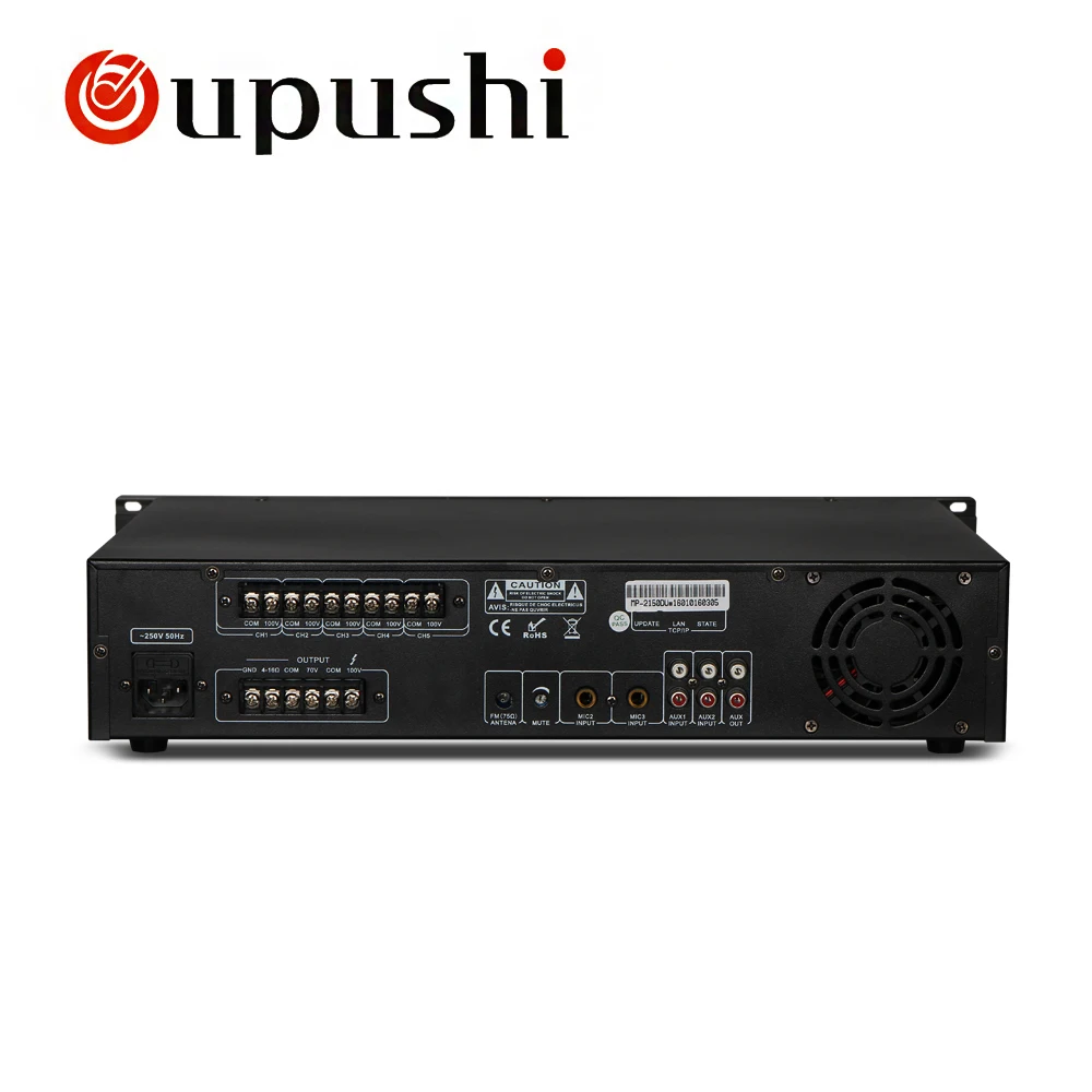 OUPUSH MP 2250DU 5 зонный Профессиональный усилитель мощности 250 Вт с USB SD картой FM