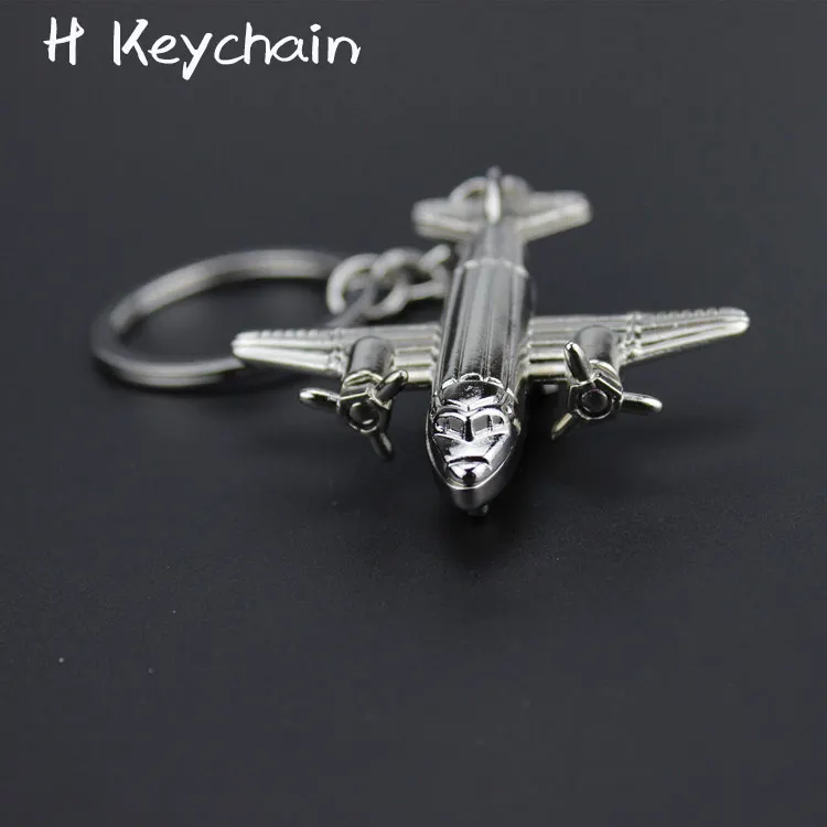 H keychain Милый Серебряный авиационный самолет брелок для ключей в виде самолета воздушный бой брелок для энтузиастов подарок для влюбленных высокое качество брелок 1 шт - Цвет: H keychain