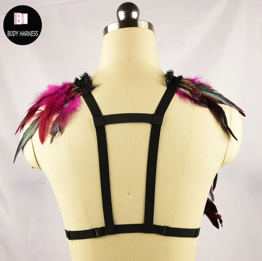 Готический кружевной эполет в виде перьев и крыльев ручной работы стиле