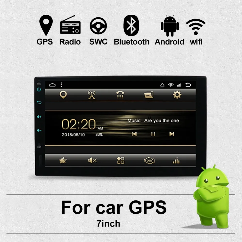 Android 10 0 2 DIN 7 &quotАвторадио GPS навигация Bluetooth автомобильный стерео плеер