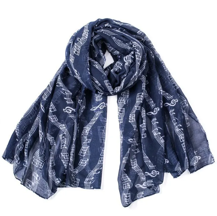 100 шт. модная новинка Женская музыкальная нотка с рисунком кота длинный Бали шарф