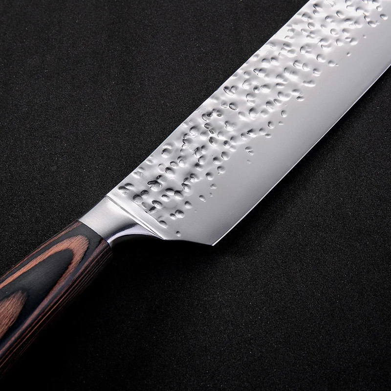 Новые Красивые вены кухонные ножи Кливер утилита Santoku нарезки шеф-повара Дамасские вены цвет деревянной ручкой нож из нержавеющей стали