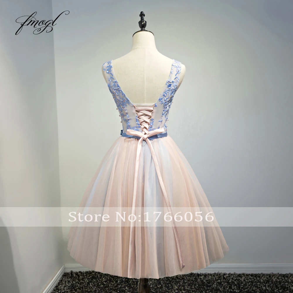 Женское коктейльное платье Fmogl элегантное короткое до колена с v образным вырезом