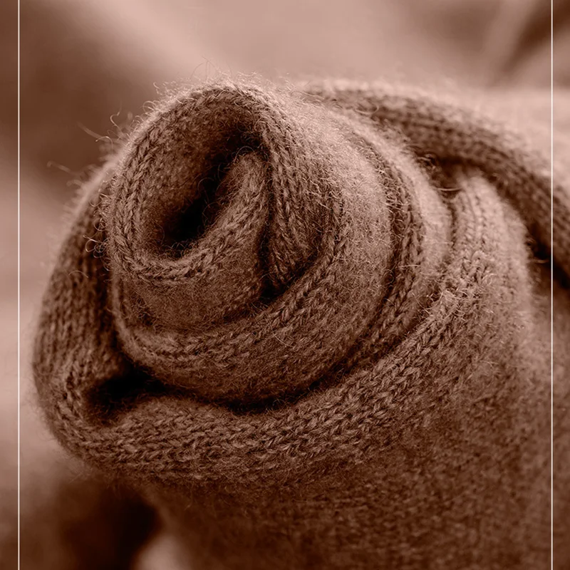 SuyaDream Women Wool Pullover 100%Cashmere Turtleneck Sweater For Ruffles Long Sleeve 2022 Fall Winter Sweaters | Женская одежда
