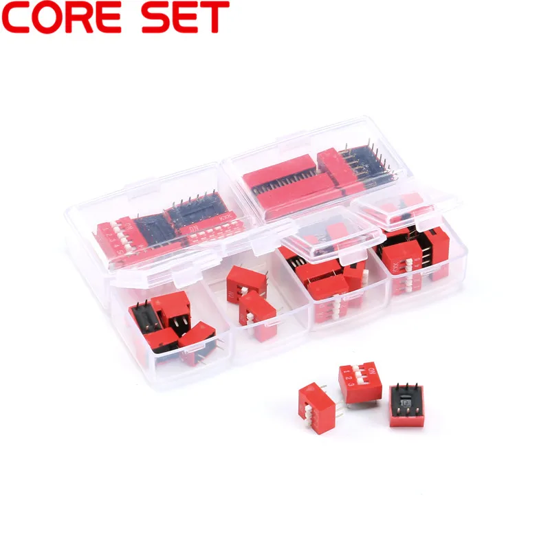 Комплект переключателей Dip 30 шт./лот в коробке 2 3 4 5 6 8 Way 54 мм переключатели