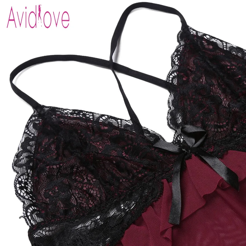 Женское нижнее белье Avidlove сексуальное кружевное платье с открытой спиной и