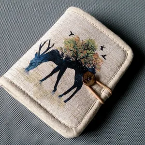 Кошелек женский, Холщовый, компактный, для девочек и детей, 2018