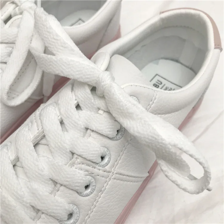 Женские розовые кроссовки; кожаная обувь на плоской подошве; Tenis Femino; женские белые кроссовки для тренировок; сезон весна; универсальная Повседневная обувь; zapatillas mujer