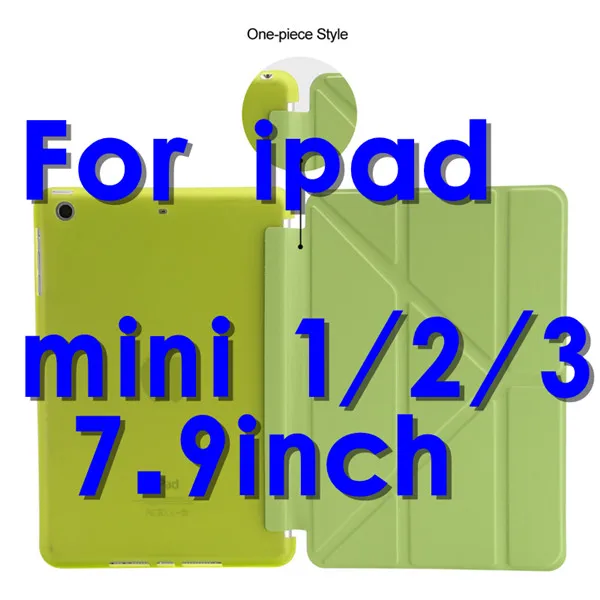 green Чехол для ipad 2/3/4 ультра тонкий из искусственной кожи подставка мягкая задняя крышка 6 раза флип смарт-чехол для apple ipad mini 1/2/3 стол чехол мини - Цвет: green