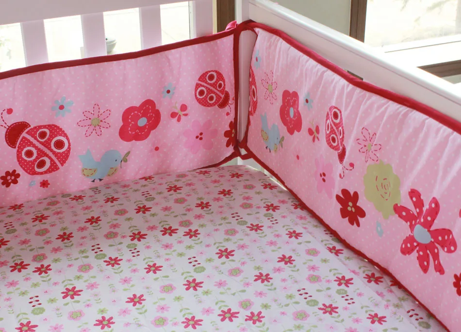 Акция! 4 шт. Алмазная вышивка 100% хлопок детская кроватка Постельное белье для