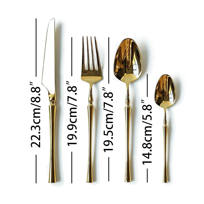 Western Metal Cutlery Sets Golden Ventage Dinner Knife Fork Teaspoon Dinnerware Set Salad Steak Knives Tableware Christmas Gift | Дом и сад