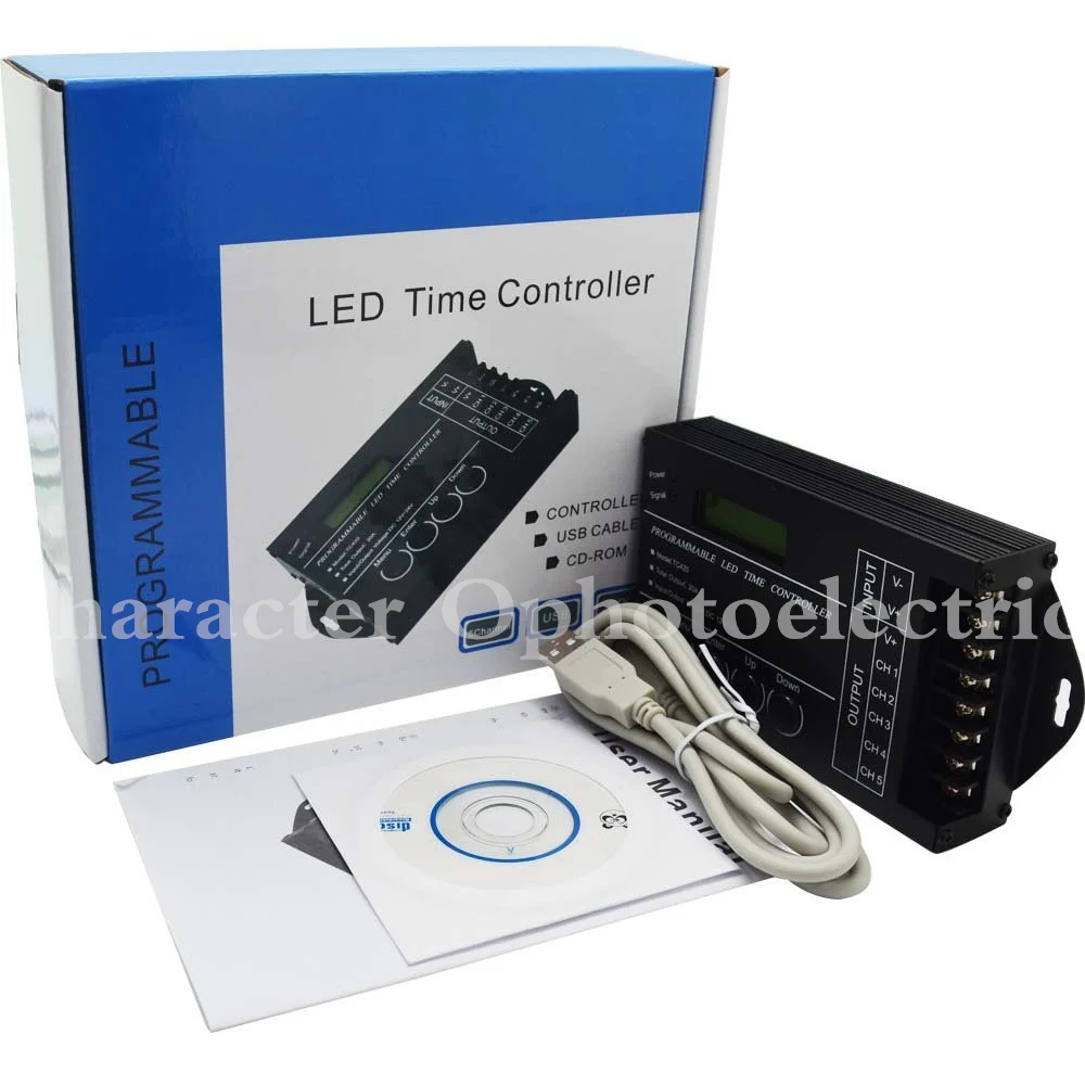 TC420 Время программируемый RGB светодиодный контроллер DC12V-24V 5 канал светодиодный LED синхронизации диммер общая Выход 20A общий анод с USB провода