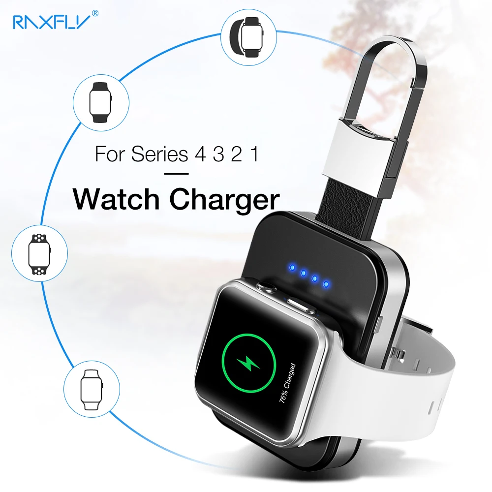 RAXFLY Qi Беспроводное зарядное устройство для Apple Watch 4 3 2 1 950 мАч мини беспроводное
