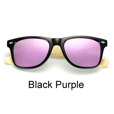 Black Purple Ralferty, настоящие бамбуковые солнцезащитные очки, мужские, поляризационные, женские, черные, солнцезащитные очки, мужские, UV400, солнцезащитные очки, водительские очки, деревянные очки, оттенки - Цвет линз: Black Purple
