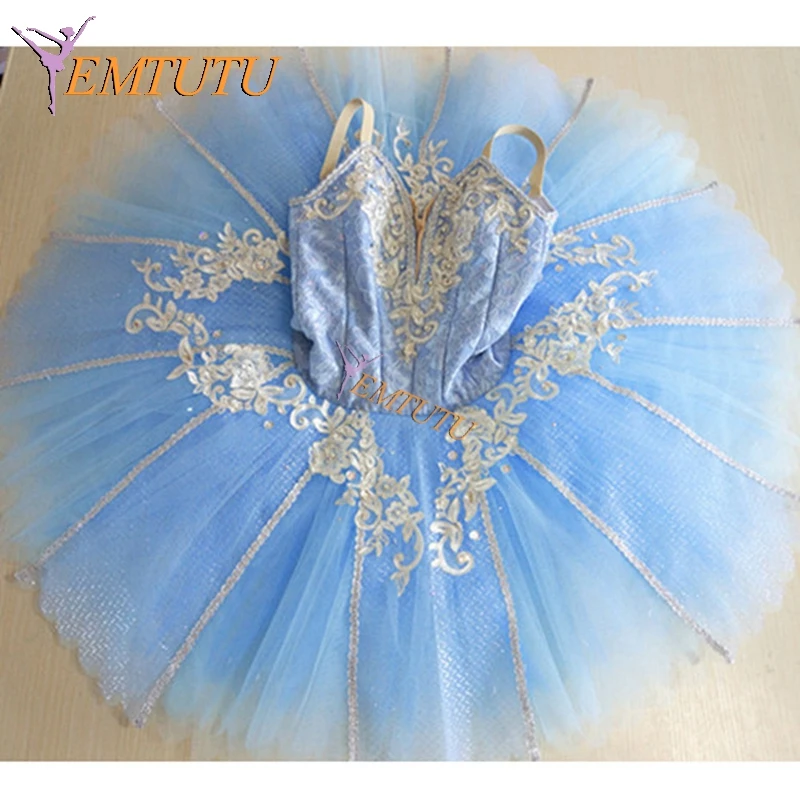 Лебединое озеро professional балетные костюмы пачка Синий Серебряный для женщин взрослых выступление плоская балетная пачка платье балетный сценический костюм Индивидуальный заказ