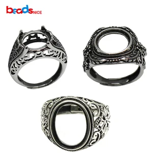 Кольцо из тайского серебра 925 пробы с кабошоном, Винтажное кольцо с круглым камнем 12 мм, аксессуары ручной работы ID 33759