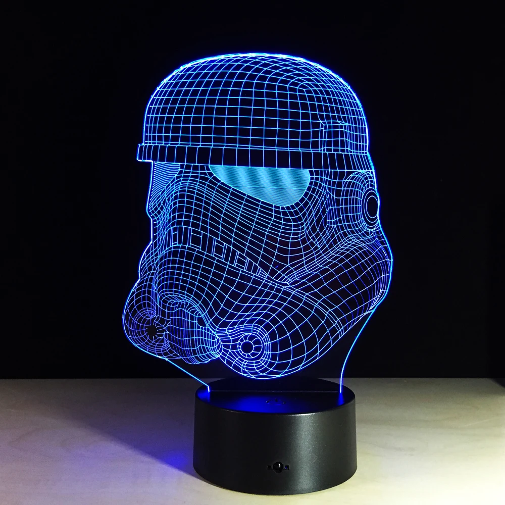 Светодиодный ночник Storm Trooper с изображением лица из Звездных войн Ночной