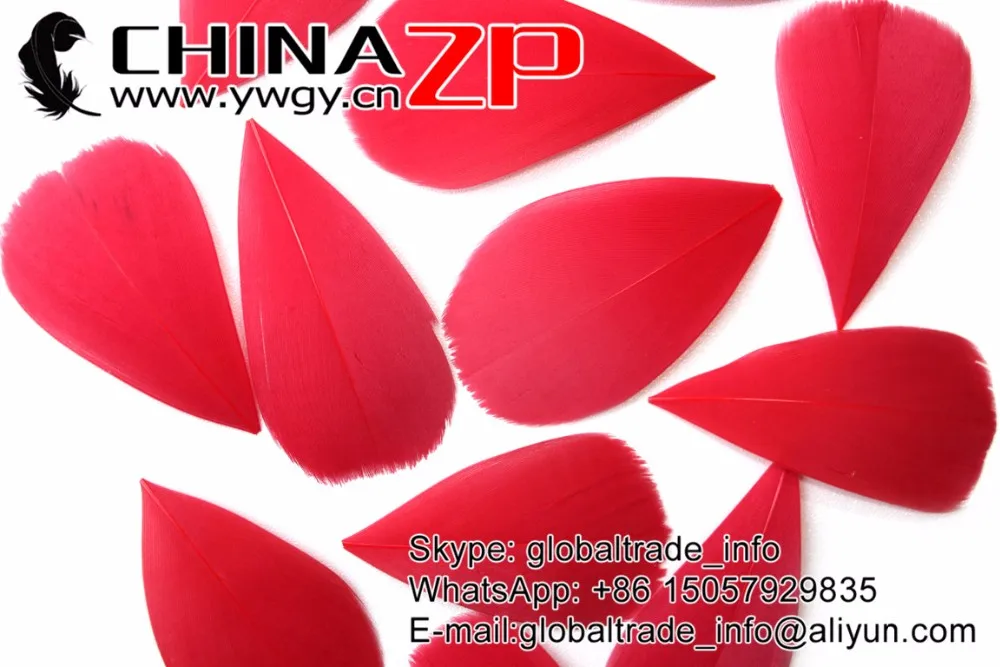 CHINAZP оптом 100 шт/партия 3~ 7 см длина выбранное качество окрашенные красные Обрезанные гусиные перья головной убор