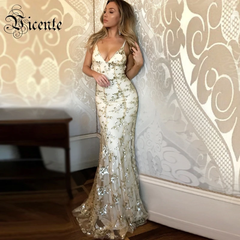 Горячее предложение модное серебряное длинное платье с блестками сексуальное