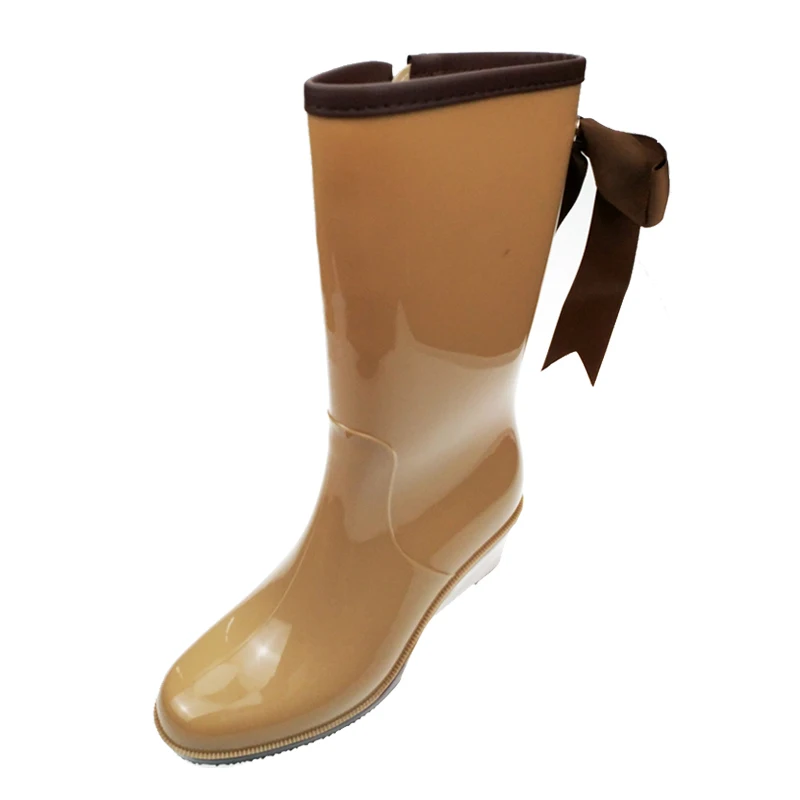 Новое поступление модные женские резиновые сапоги 4 стиля до середины икры обувь