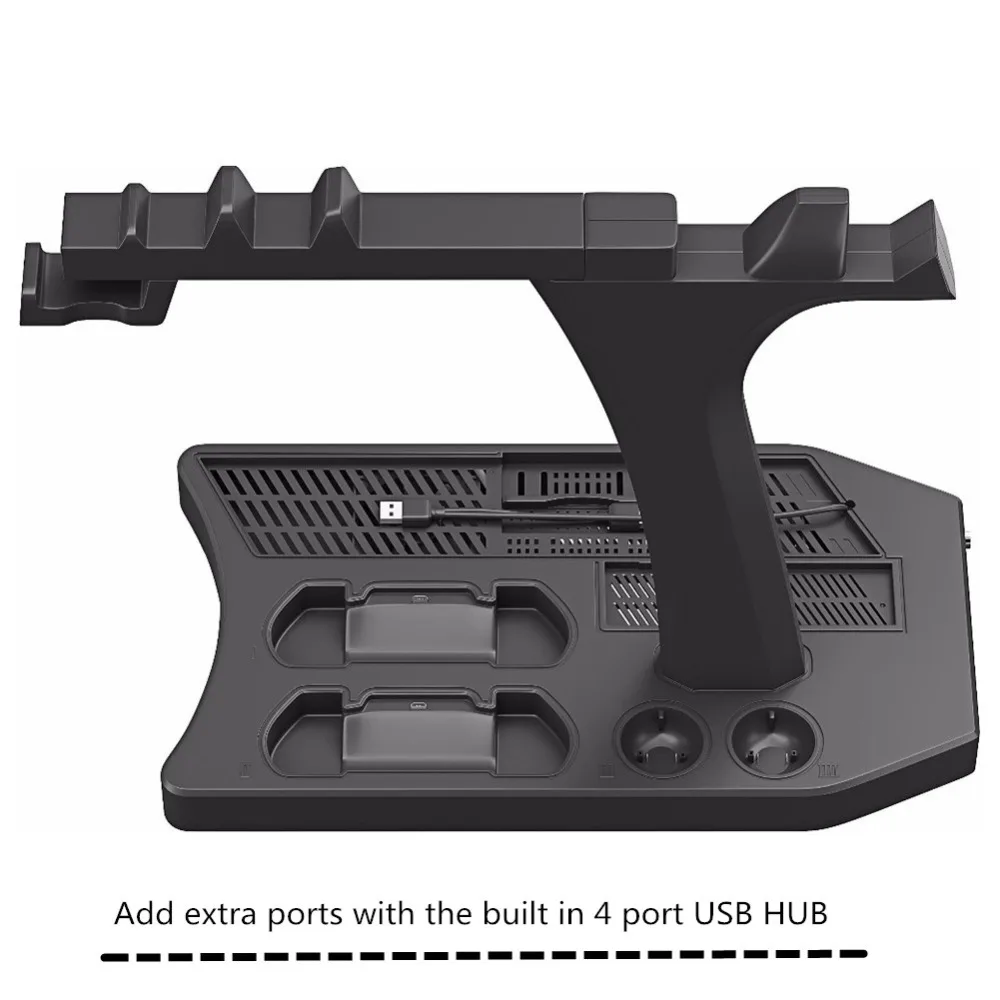 

For PS4 VR 1/2 PS4 PS4 Pro Slim PSVR Vertical Stand,Controller Charger Hub Charging Display Stand Showcase,Cooling Fan Cooler