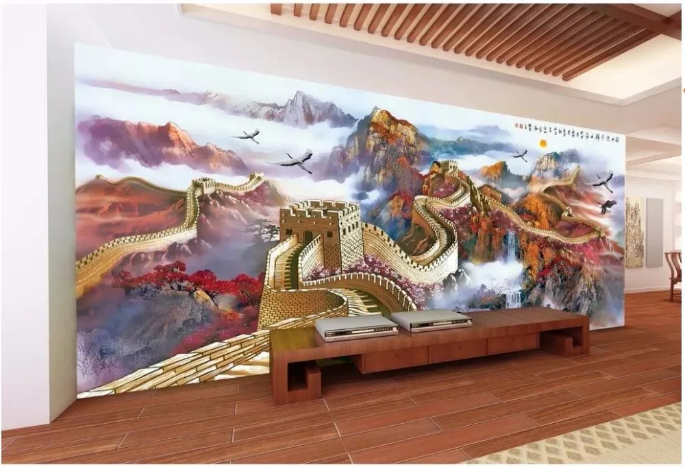 Настенные 3D-обои на заказ обои с изображением Великой стены Wanli ландшафта в