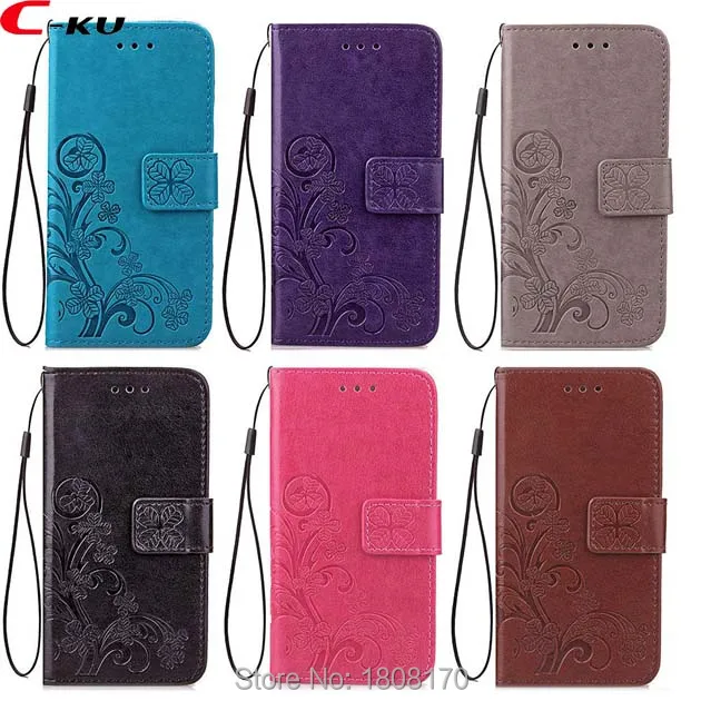 Кожаный чехол книжка с цветком клевера для Huawei Y9 Play Mate10 Pro Sharp Shv40 Lenovo Vibe C2 Lucky
