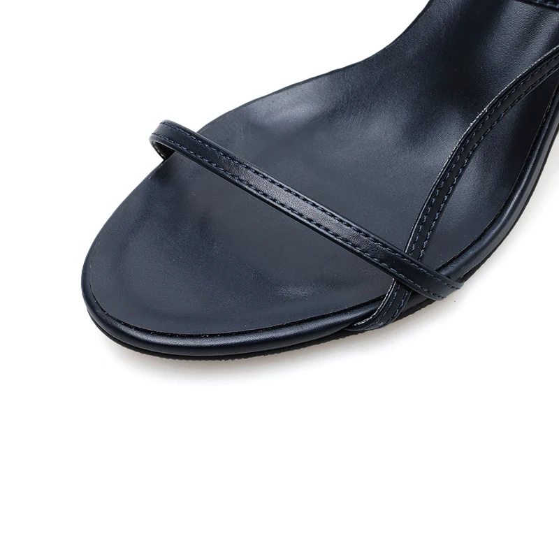 Женские босоножки на высоком каблуке 7 см черные красные синие сандалии для