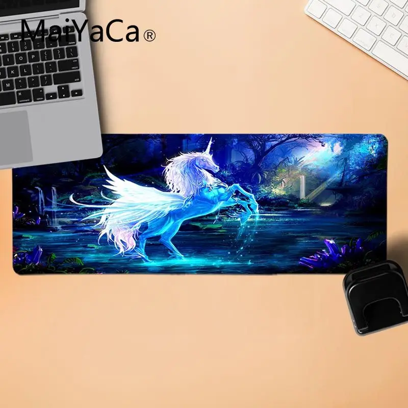 LockEdge 30X90cm MaiYaCa дизайн единороги, фэнтези, прочный резиновый коврик для мыши, резиновый коврик для мыши, прочный Настольный коврик для мыши - Цвет: LockEdge 30X90cm