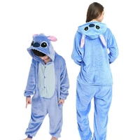 family halloween cosplay costume new animal stitch pajamas winter warm cartoon sleepwear matching outfits mother kids onesie