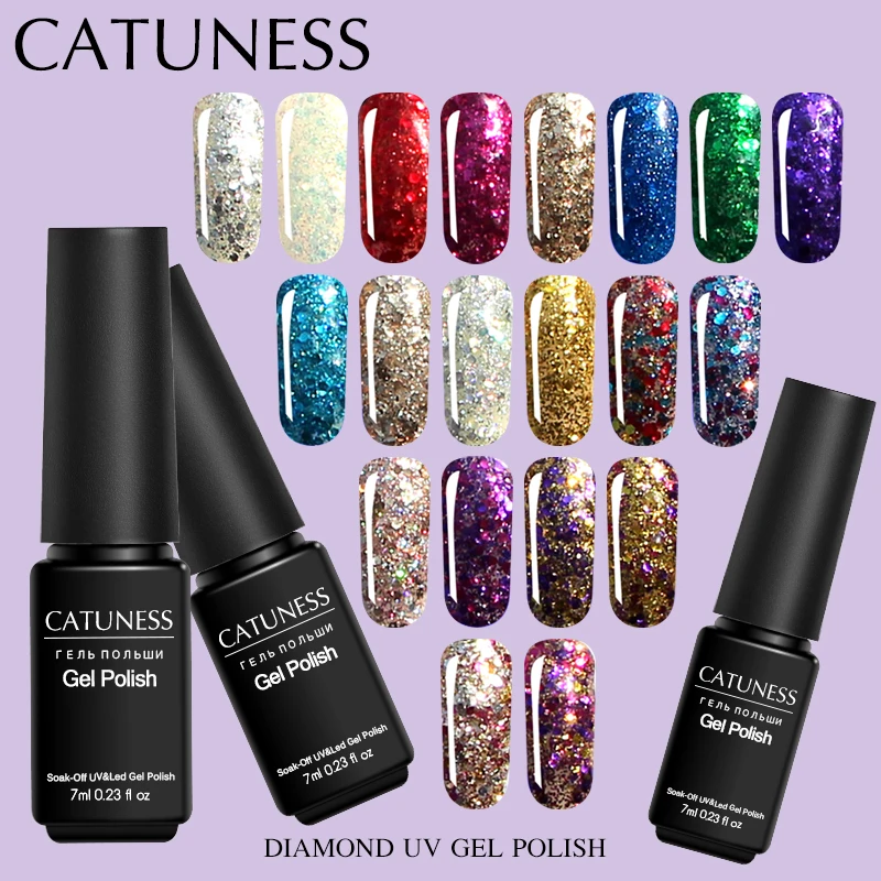 CATUNESS впитывающий УФ гель для ногтей 7 мл Алмазный долговечный Блестящий Гель лак