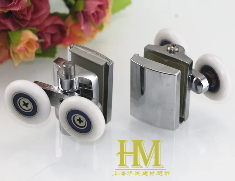 

4 Double ZINC ALLOY shower door rollers wheels runners pulley pulleys 25MM