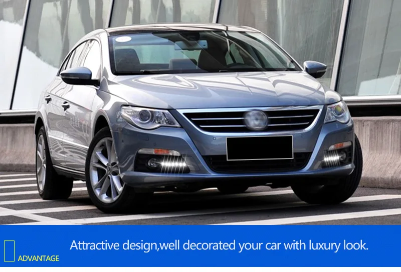 2 шт./пара для VW Passat CC 2009 2010 2011 2012 2013 DRL Светодиодный дневной светильник стайлинга автомобилей с затемнением Функция