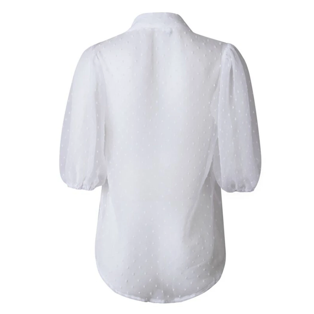 Новинка хит летняя прозрачная блузка женские сетчатые блузки в горошек топы