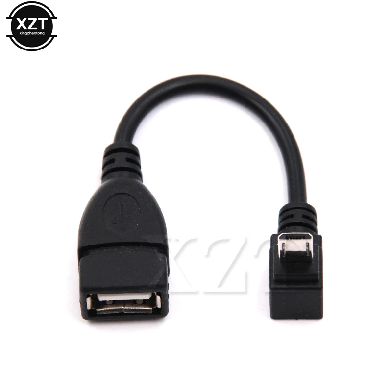 Высококачественный переходник с Micro USB 2 0 штекер на гнездо 90 градусов вверх/вниз