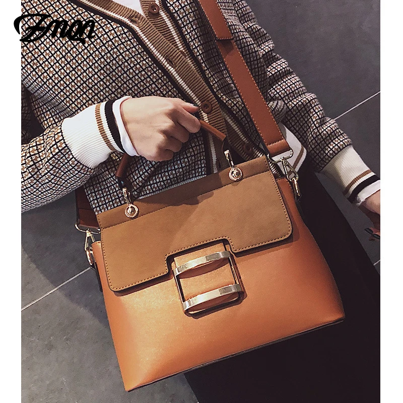 

ZMQN Women Bag Vintage Shoulder Bags 2020 Buckle PU Leather Handbags Crossbody Bags For Women Famous Brand Spring Sac Femme C219