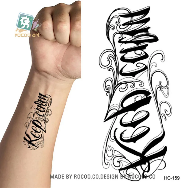 Body Art Sex Products waterproof temporary tattoos for men women 3d letter design flash tattoo sticker HC1159