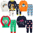Детские вязаные пижамы для мальчиков, хлопковые пижамы для маленьких мальчиков и девочек, детская одежда для сна с героями мультфильмов, хлопковые пижамы для детей 2-8 лет