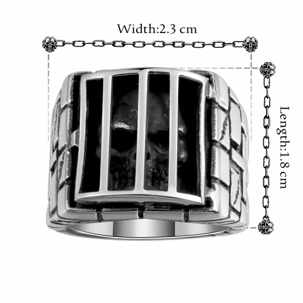 Череп за окна просмотра вы rv043 # Размер 8 11 316L стали классические кольца|classic ring|ring