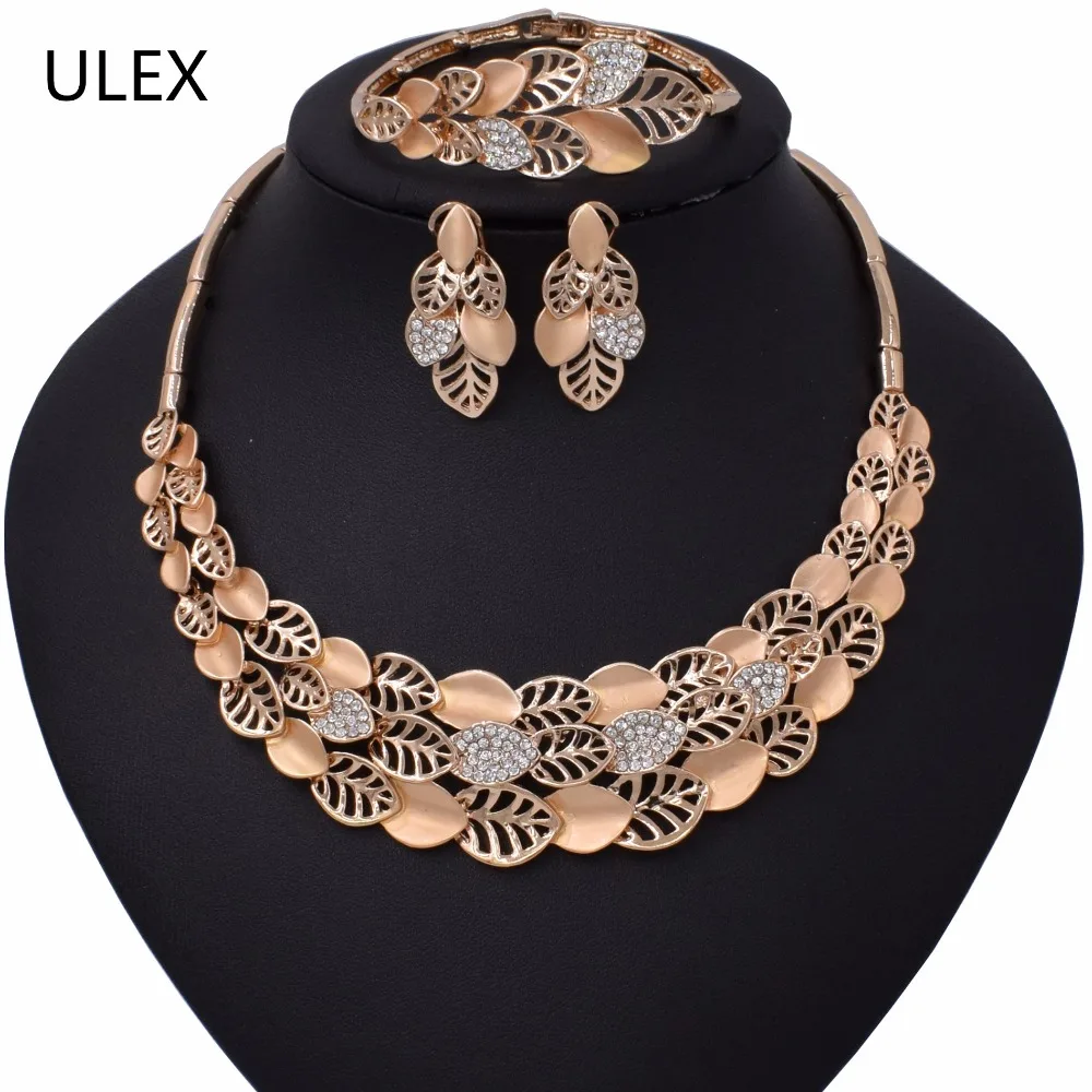 ULEX Модные Ювелирные наборы африканские нигерийские бусы Дубай золотые для