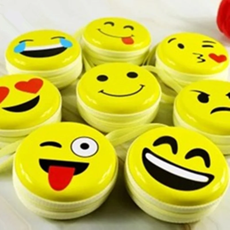 Portable Earphone Bag Cartoon Women Coin Purse Headphone Data Cable Storage Box Yellow Zipper Round Mini Case