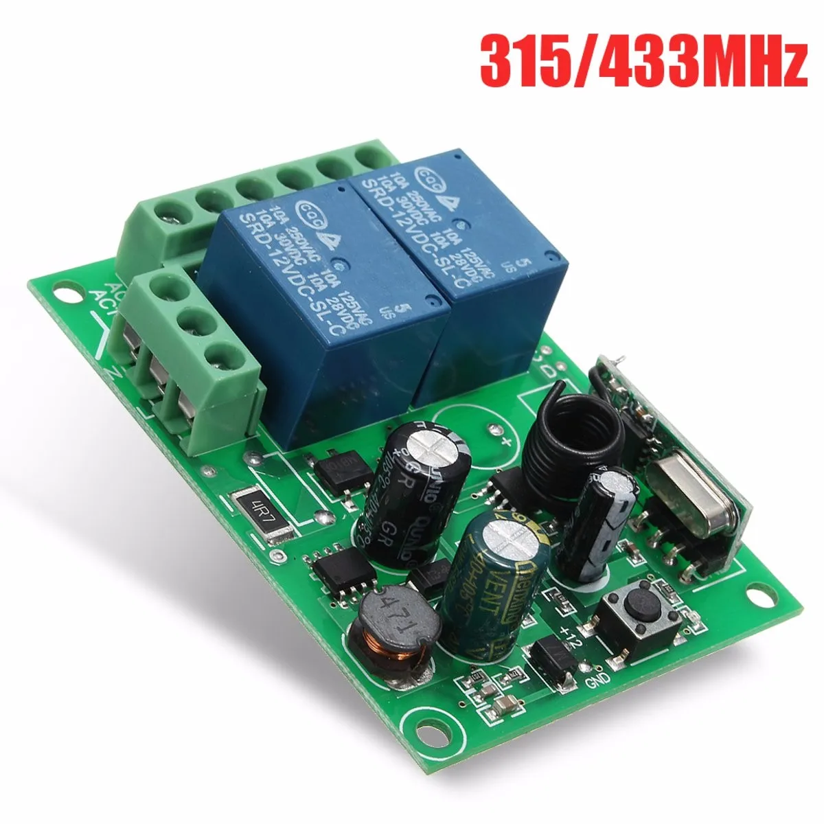 Умный дом DC 12V 220V 10A 315/433 МГц 2 канала Беспроводной реле РЧ пульт дистанционного управления Управление переключатель Супергетеродинный приемник Одежда высшего качества