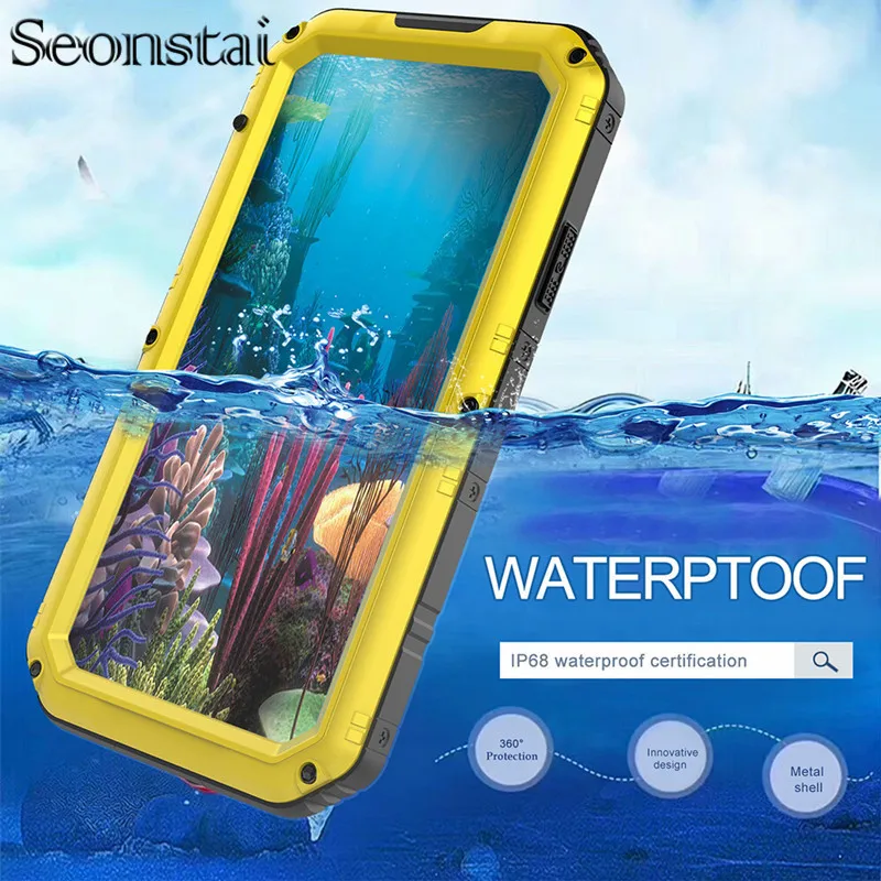 Для iPhone XS Max XR противоударный 100% водонепроницаемый жесткий тяжелый металлический