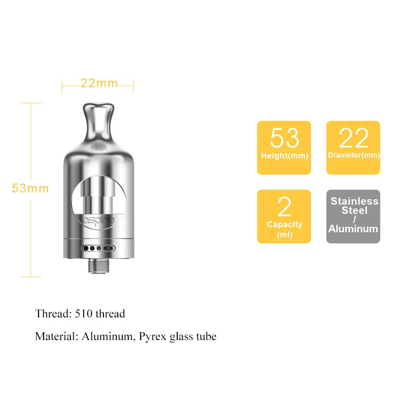 Оригинальный Aspire Nautilus 2 танк и 5 шт. nautilus BVC 0.7ohm катушки мл TPD распылитель подходит