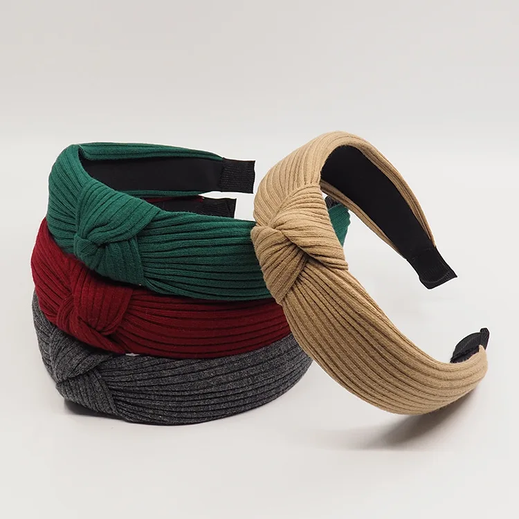 Женская повязка на голову витая лента для волос с бантом бархатная однотонный