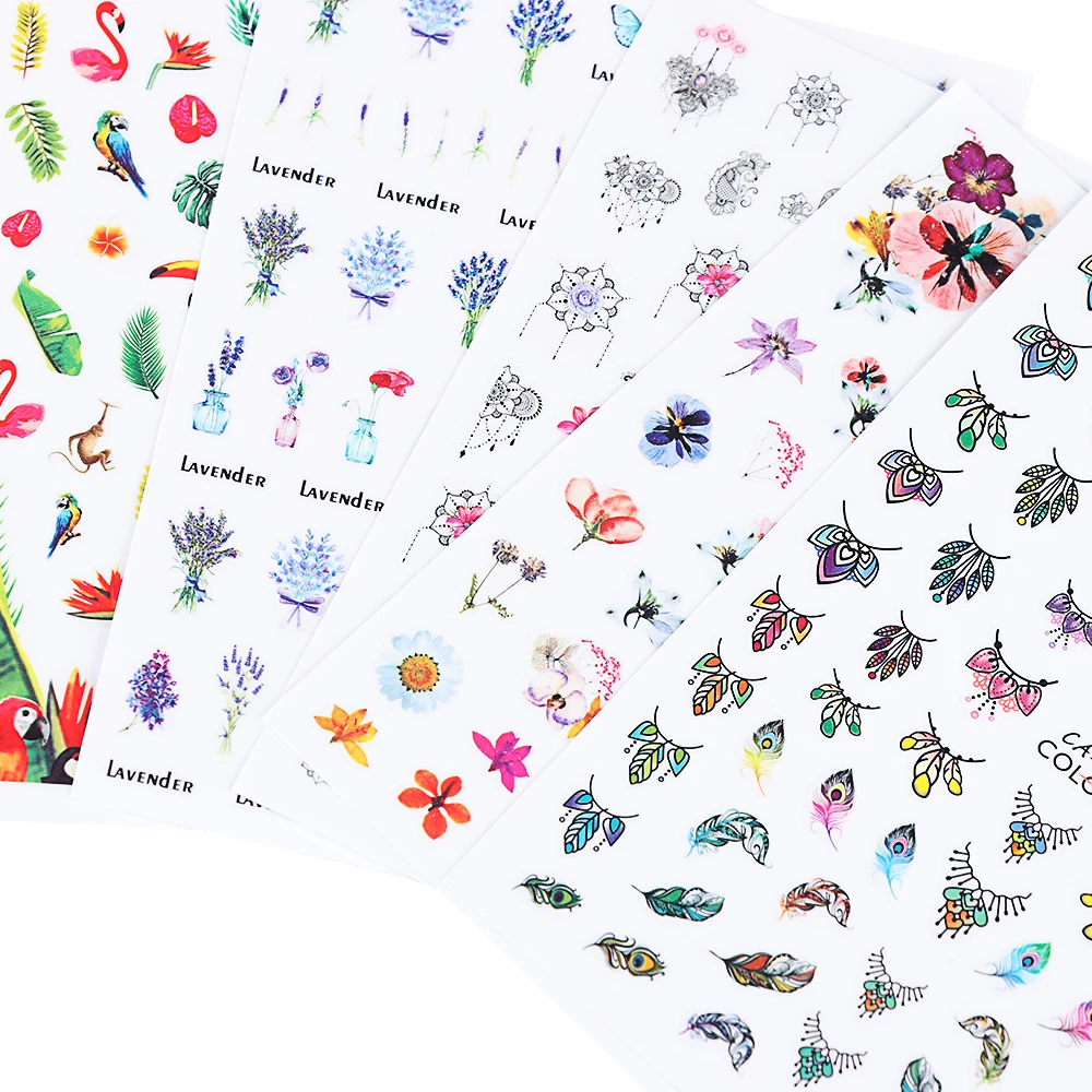 1 лист наклейки для дизайна ногтей в форме миксов Переводные картинки с