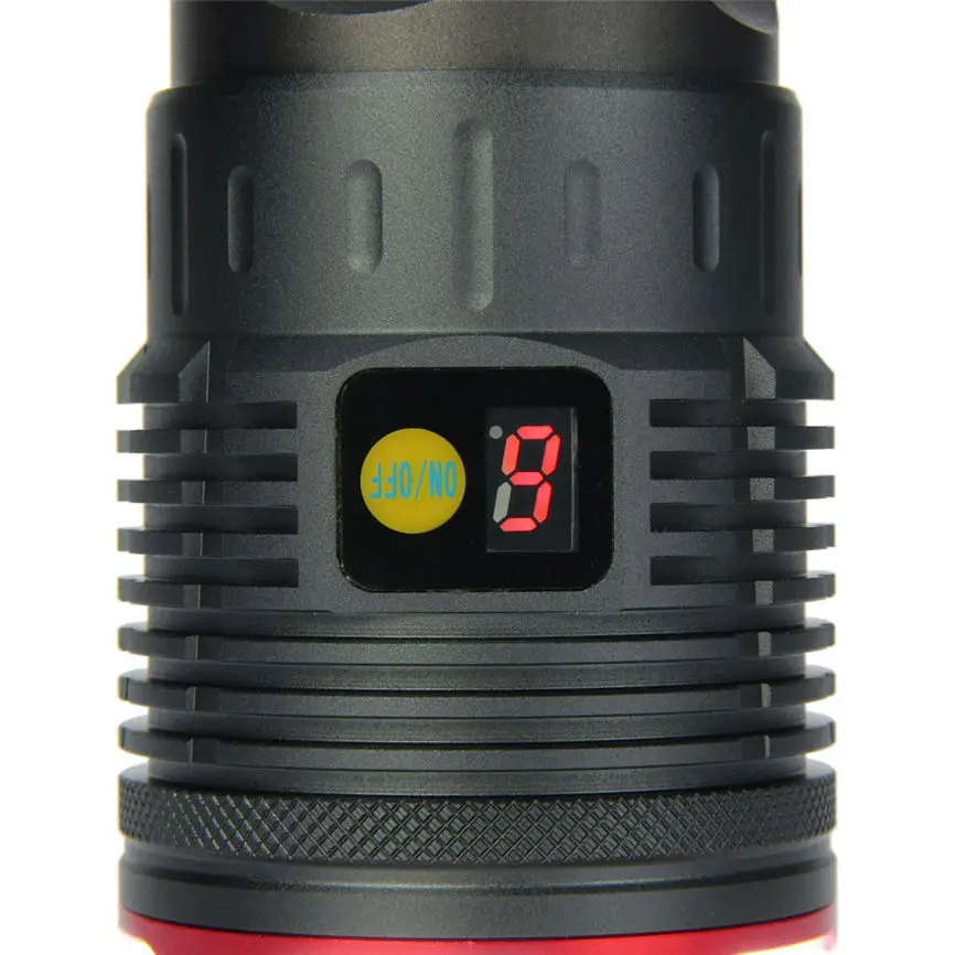Supwildfire 50000LM 15 x XM-L T6 светодиодный фонарик с цифровым дисплеем+ 18650 аккумулятор 60*60*150 мм 1123