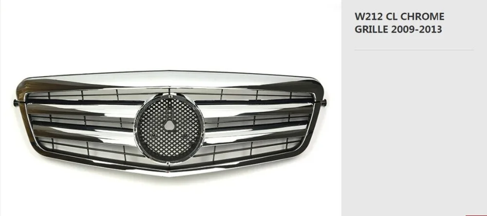 Для Mercedes для Benz E-class W212 2009 2010 2011 2012 2013 с эмблемой глянцевый черный/плоский черный/серебристый/Хромированная передняя гоночная решетка