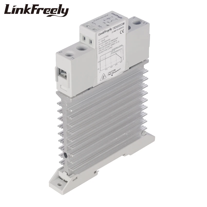 

TRD600D25M Integrated Solid State Relay SSR 25A DC To DC In 5V 12V 24V DC Out 24-600V DC Heat Sink Relay Module Din Rail